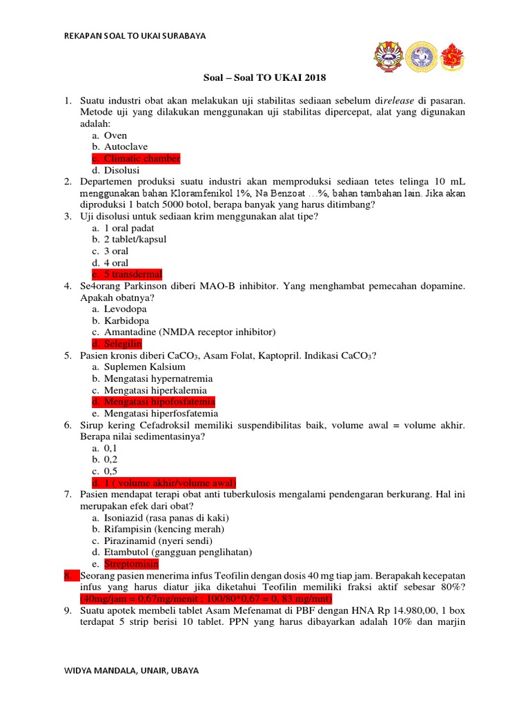 Rekapan Soal To 2018