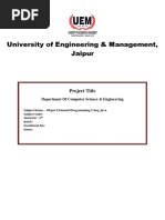 Java Project Report Project