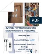 13 S. LAMBERT Comportement D'une Fondation Superficielle Sur Sol Renforce Par Colonnes Mixtes Etude Experimentalel