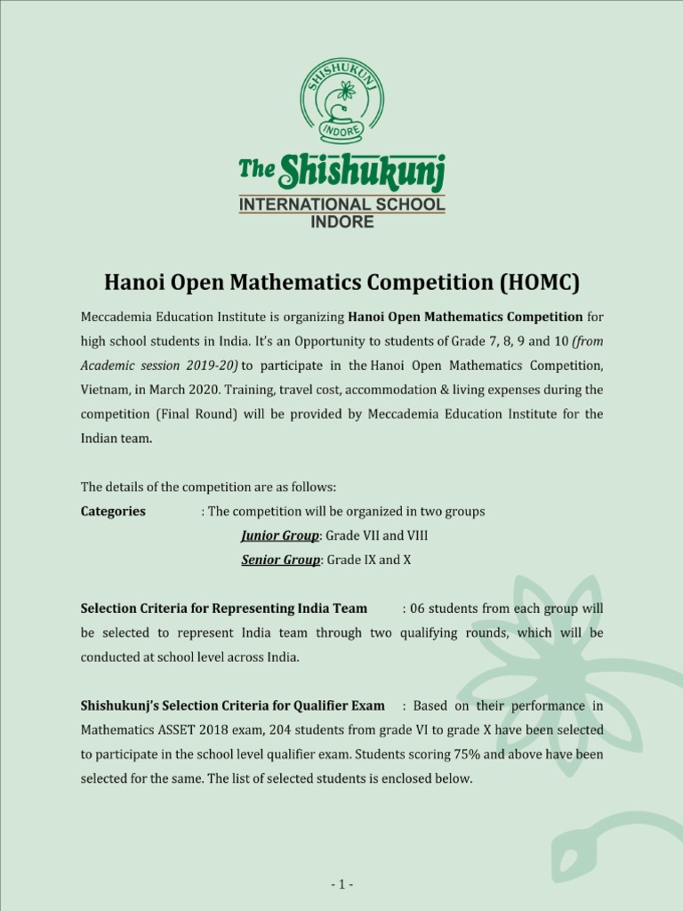 Hanoi Open Mathematics Competition PDF