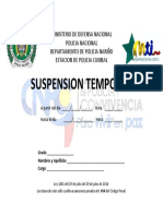 Suspensión temporal policía Cumbal