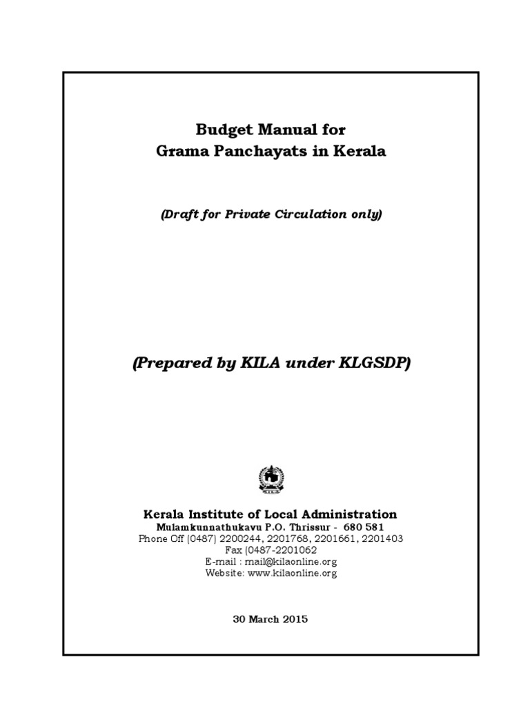 Draft Budget Manual PDF Expense Budget