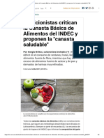 Nutricionistas Critican La Canasta Básica de Alimentos Del INDEC y Proponen La - Canasta Saludable - TN PDF