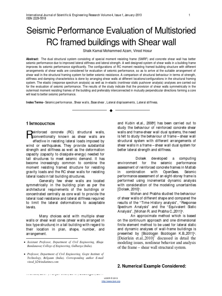 Seismic Performance Evaluation of Multistoried RC Framed Buildings With ...