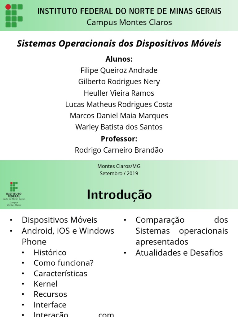 Sistemas Operacionais Móveis em 2019 | PDF | Android (sistema ...