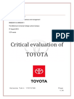 Critical Evaluation of TOYOTA