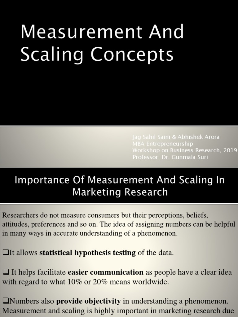 Measurement and Scaling Concepts | PDF | Level Of Measurement | Likert ...