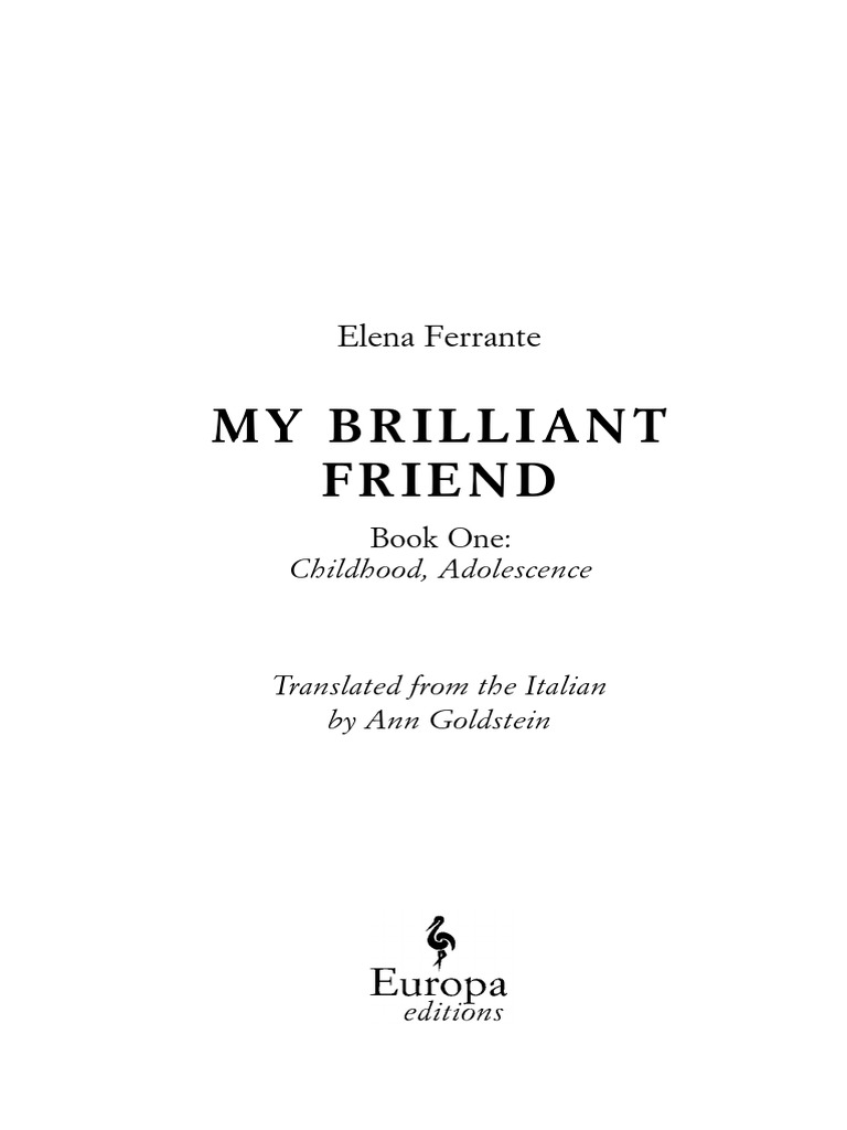 My Brilliant Friend PDF PDF