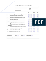 JBI Critical Appraisal Checklist for Experimental Studies