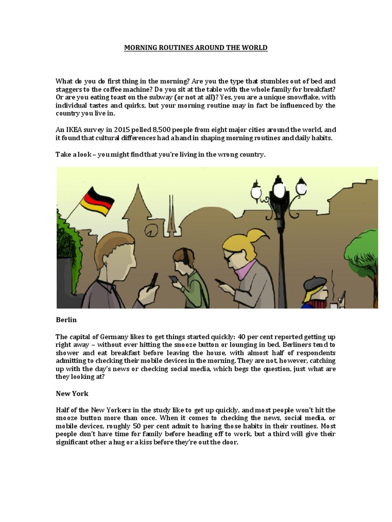 Morning Routines Around The World PDF | PDF