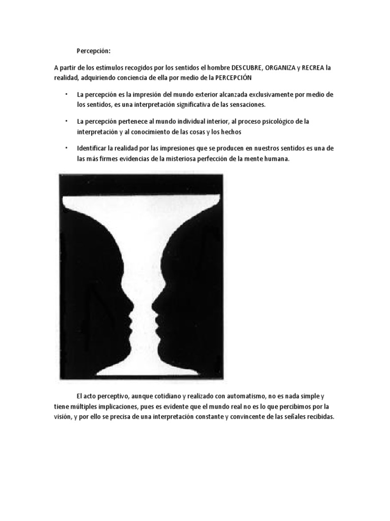 Percepción | PDF | Relaciones personales, crianza y desarrollo personal