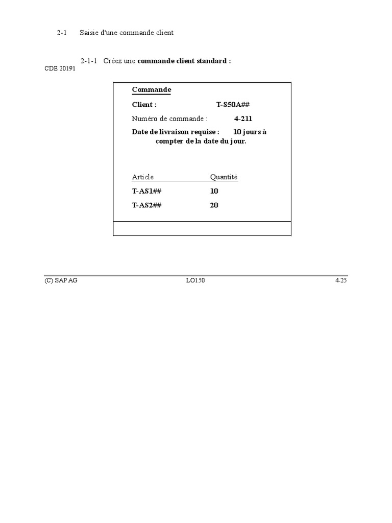 Gestion des Commandes Clients SAP | PDF | Facture | Comptabilité
