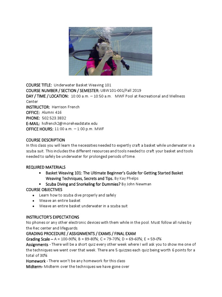 Underwater Basket Weaving PDF Academic Dishonesty Plagiarism