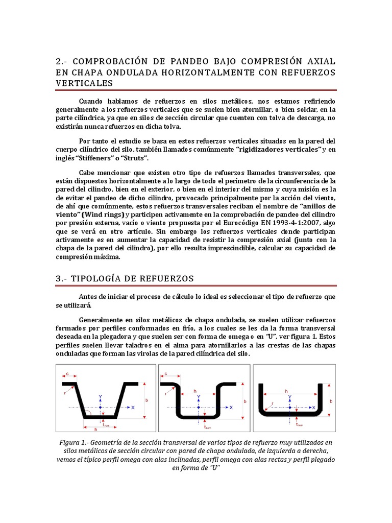 Calculo Y Comprobacion De Pandeo Axial En Silos Metalicos Pdf Pandeo Rigidez