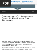 Starting An Orphanage - Sample Business Plan Template PDF