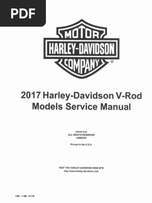 2017 HD VRod Models Service Manual | PDF | Harley Davidson