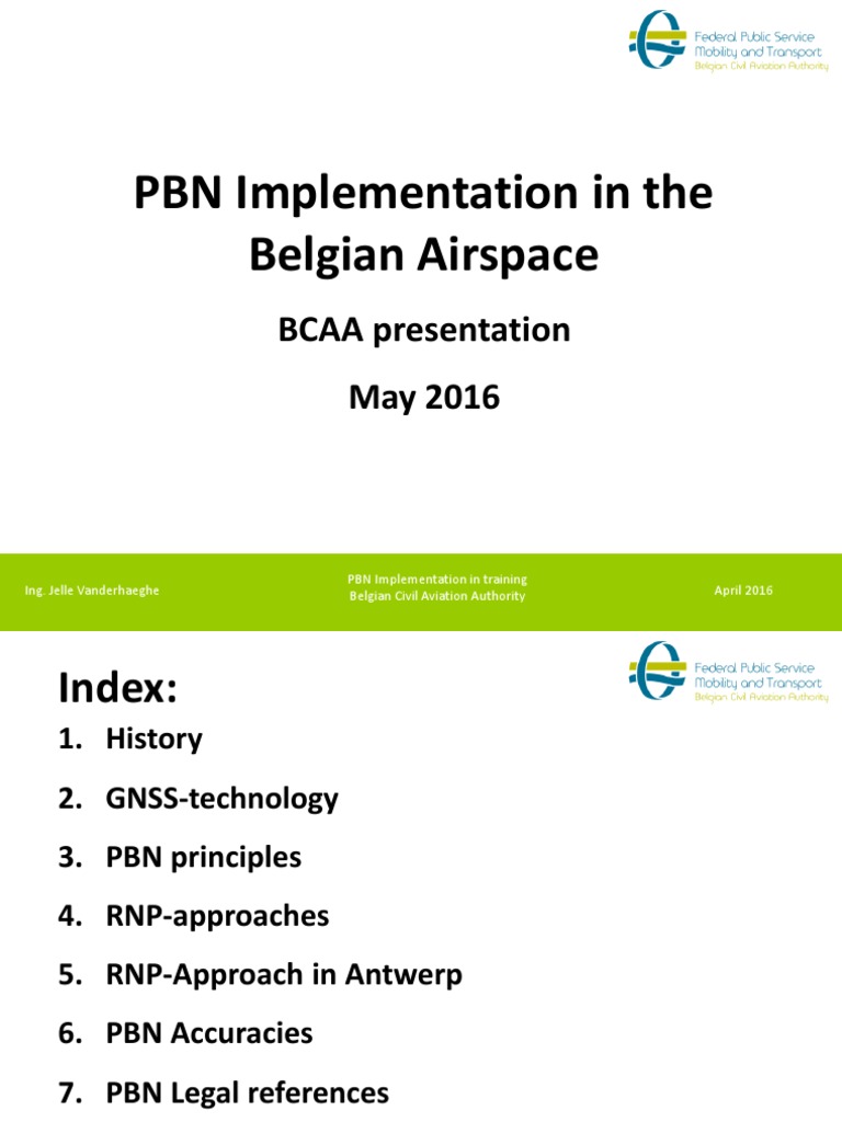PBN Implementation in Belgian Airspace | PDF | Navigation | Measuring ...