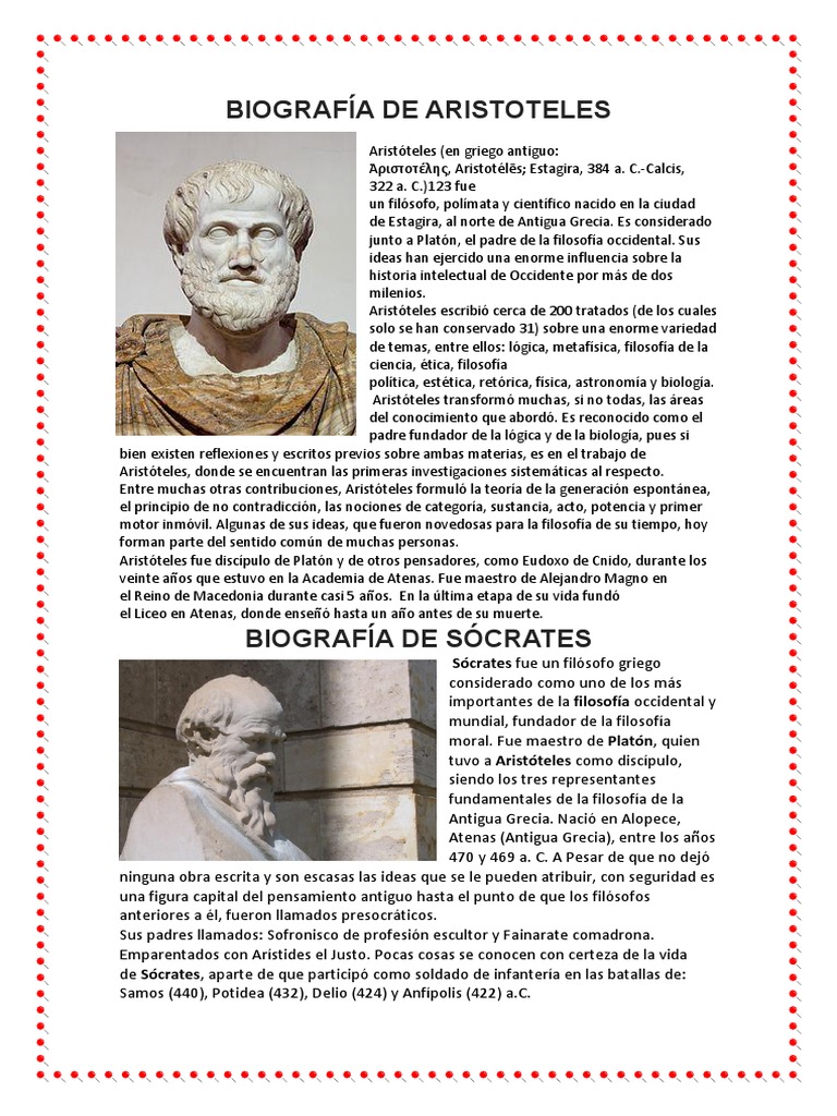Biografía de Aristoteles | PDF | Aristóteles | Sócrates