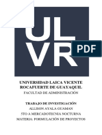 Universidad Laica Vicente Rocafuerte de Guayaquil Formulacion de Proyectos