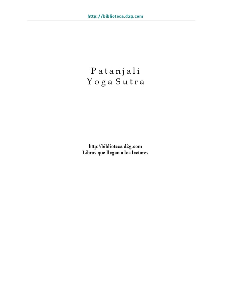 Yoga Sutra de Patanjali: Texto y Análisis | PDF | Patanjali | Mente