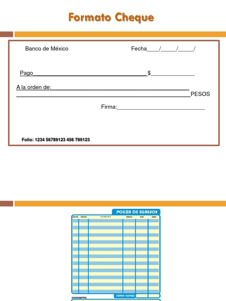 Formato Cheque Banco de Mexico Fecha Pago | PDF