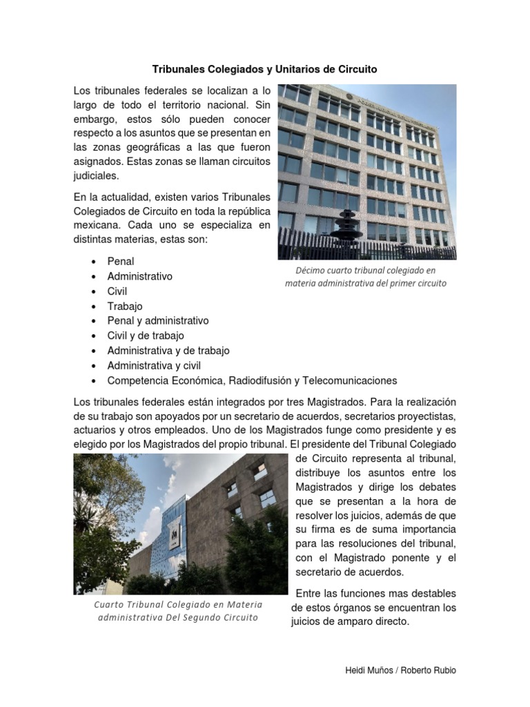Tribunales Colegiados y Unitarios de Circuito | PDF | Esfera pública ...