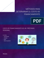 Métodos para Determinar El Costo de Financiamiento