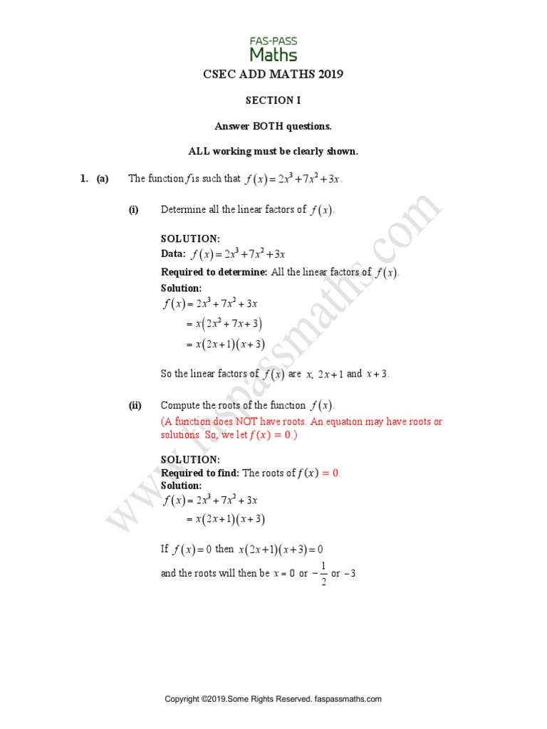 10 Csec Add Maths May 19 Speed Median