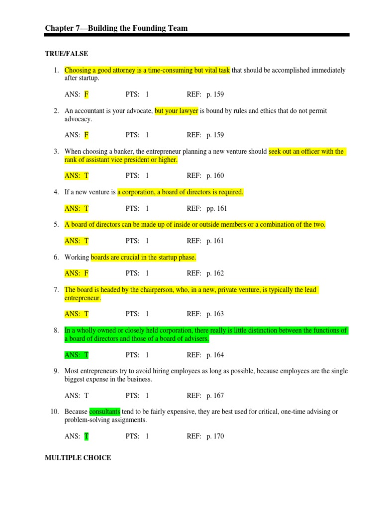 COMP255 Question Bank Chapter 7 | PDF | Venture Capital | Corporate Finance