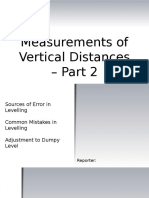 Measurements of Vertical Distances - Sources of Error in Levelling
