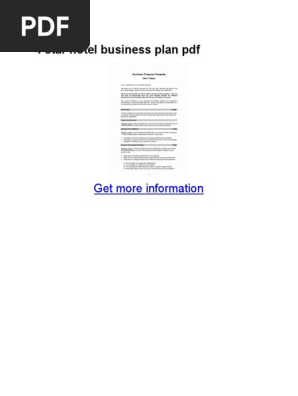 4 Star Hotel Business Plan PDF