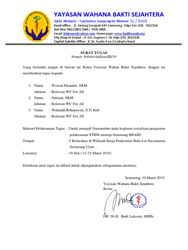 Surat Tugas Yayasan Pdf