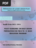 Preparation of Daily Lesson Plan