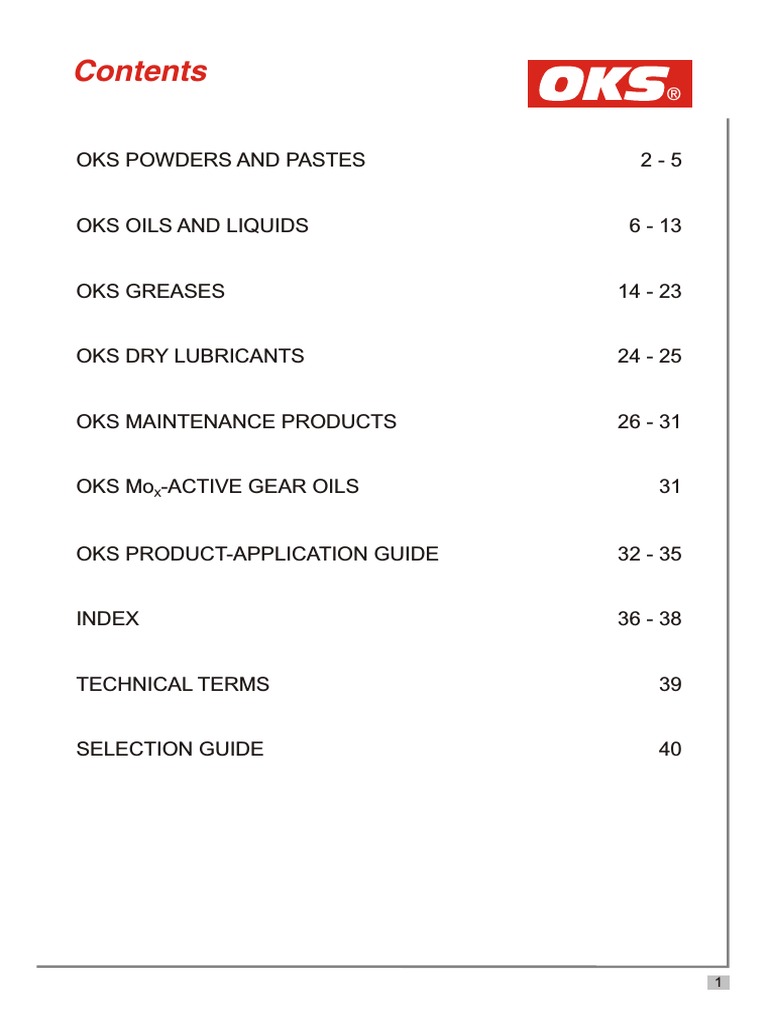 OKS Catalogue PDF, PDF, Lubricant