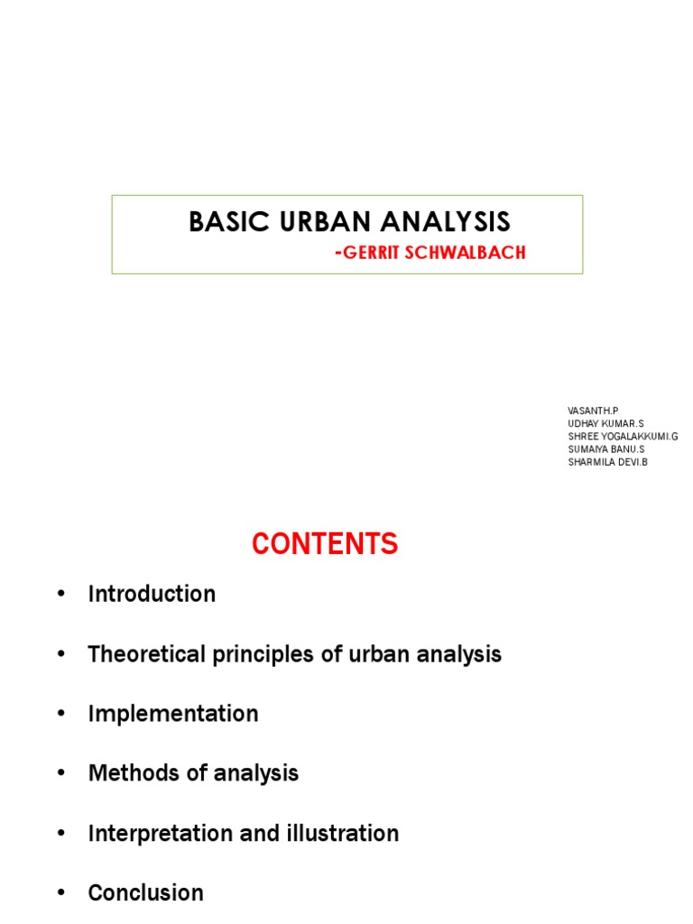 Urban Analysis: Principles and Methods | PDF | Space | Map