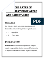 To Compare The Rate of Fermentation of Apple and Carrot Juice