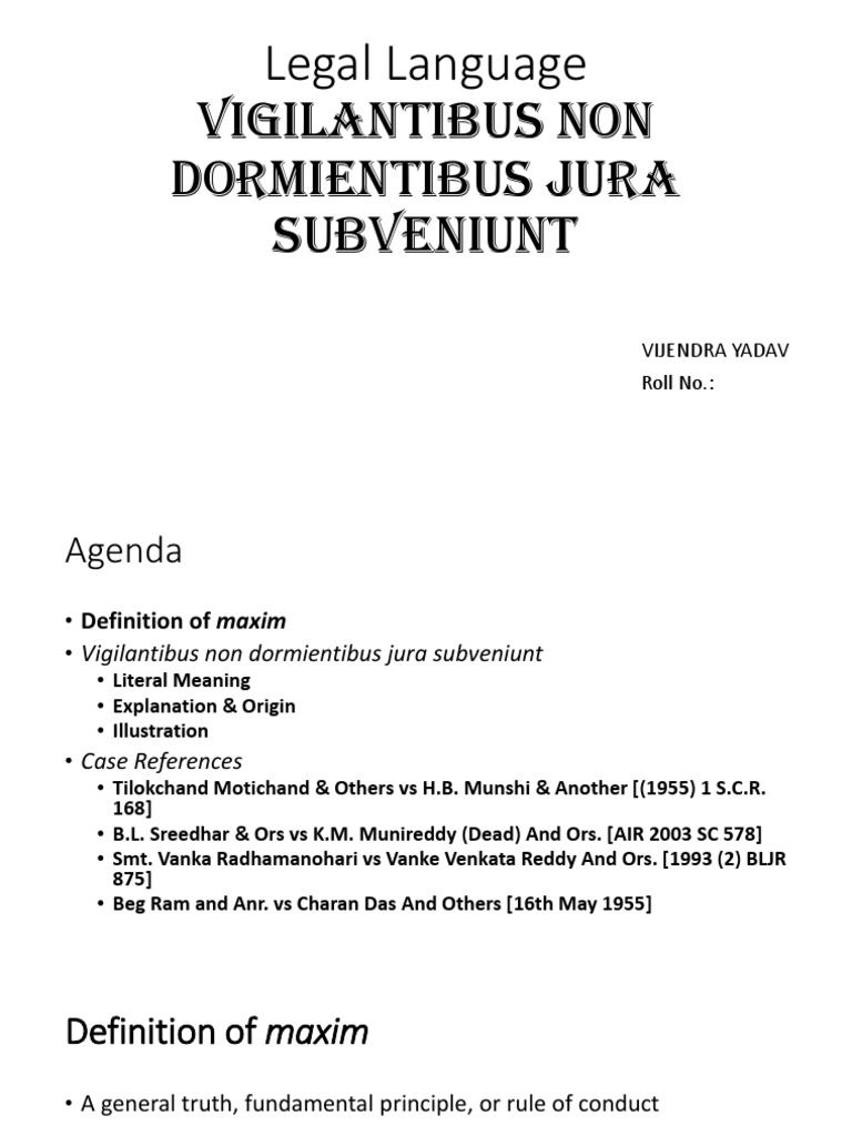 Legal Language Presentation PDF Laches (Equity) Ethical Principles