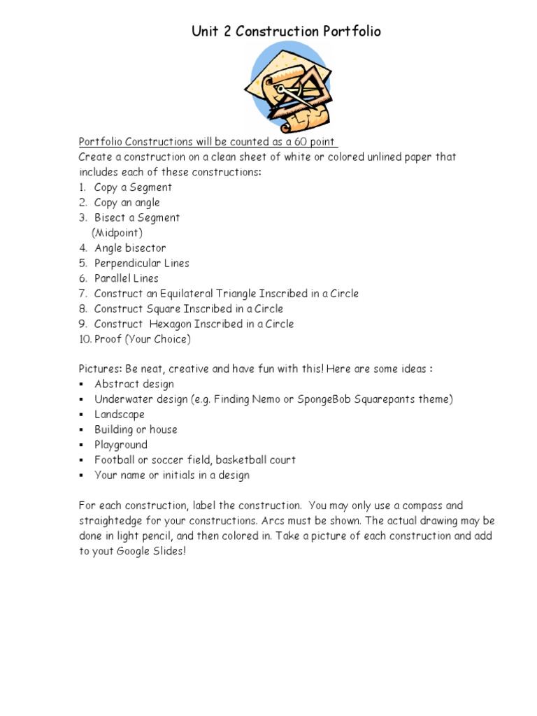 Grade 9 Geometry Construction Project | PDF | Circle | Elementary ...