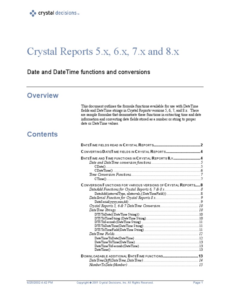 Date-Time Formula Functions | PDF | Function (Mathematics) | Parameter ...