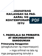 Kasanayang Kailangan Sa Pag-Aaral NG Kontemporaryong Isyu