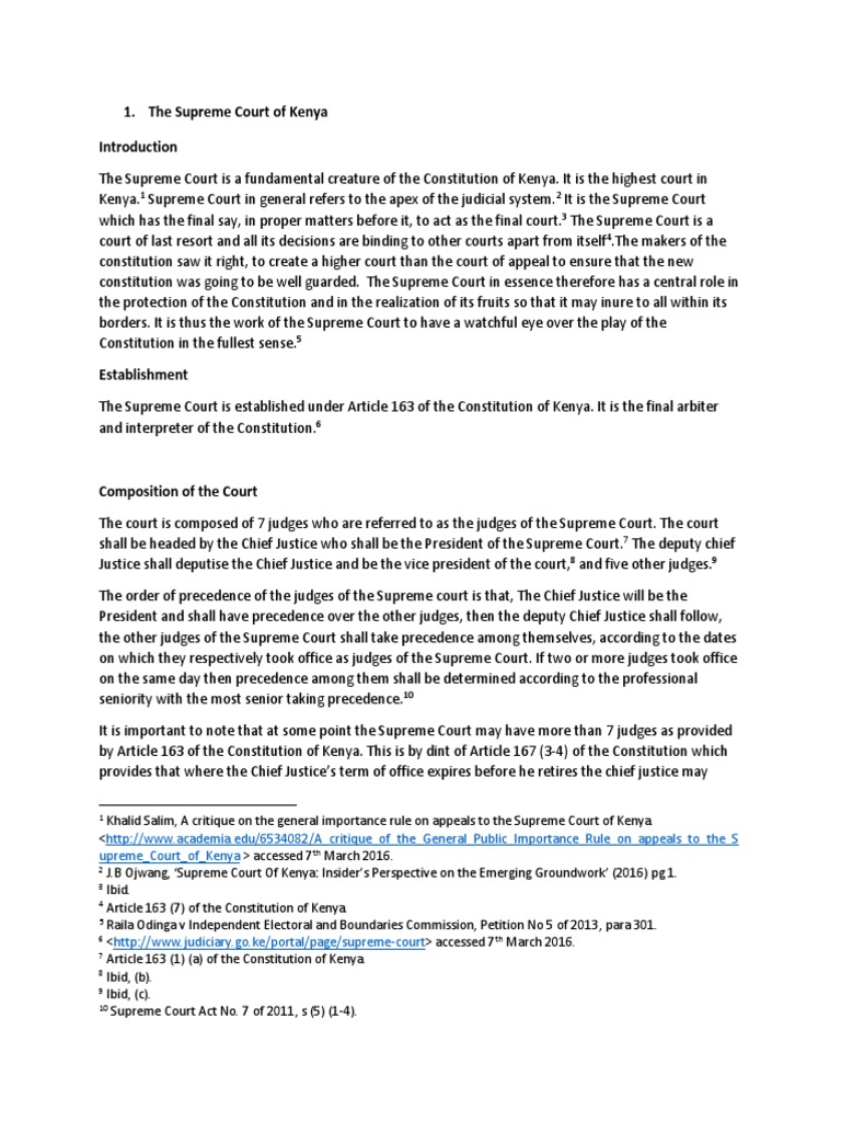 Jurisdiction Structure of Courts in Kenya PDF Magistrate Supreme