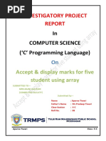 Accept & Display Marks For Five Student Using Array