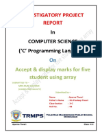 Accept & Display Marks For Five Student Using Array
