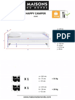 Lit Extensible 90x190 Blanc Happy Camper Fiche Technique