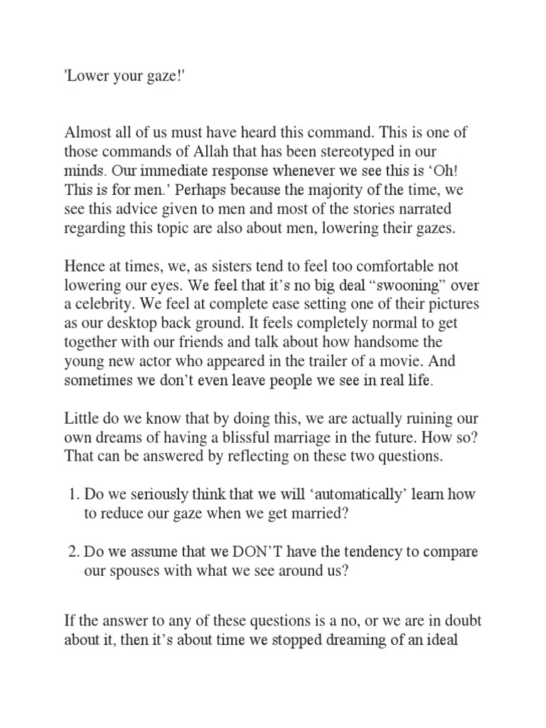 Lower Your Gaze PDF
