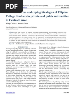 Academic Stress and Coping Strategies of Filipino College Students in Private and Public Universities in Central Luzon