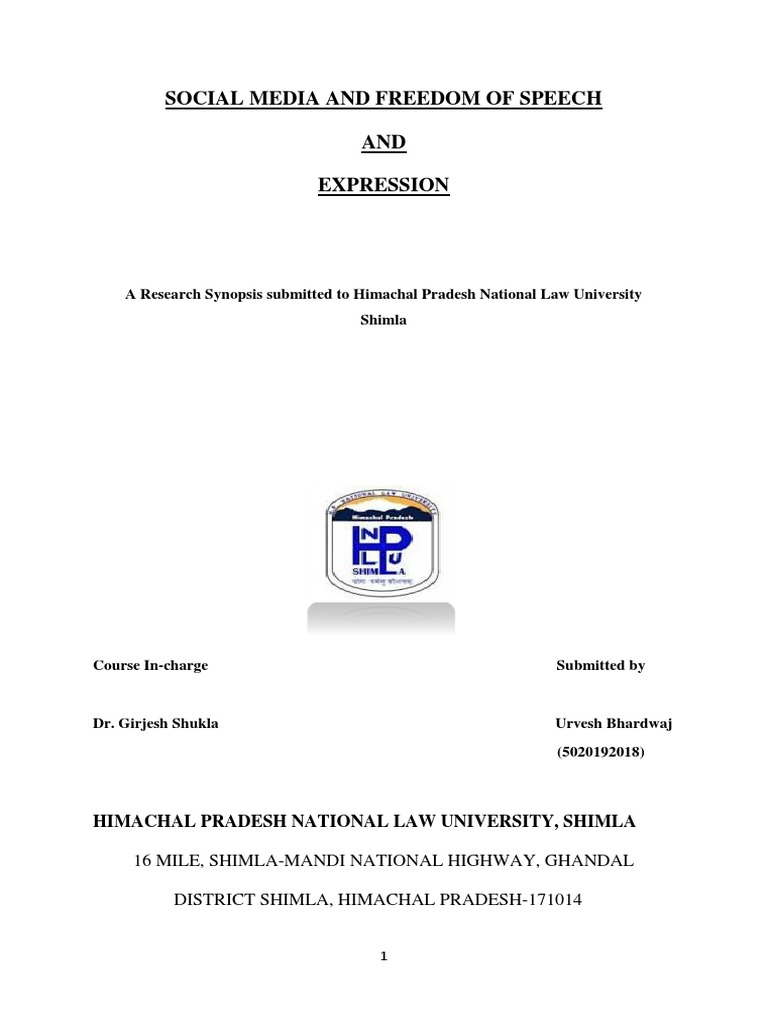 Social Media and Freedom of Speech and Expression PDF Freedom Of