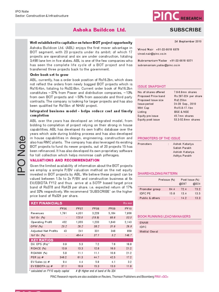 Ashoka Buildcon Download Free PDF Financial Economics Corporations