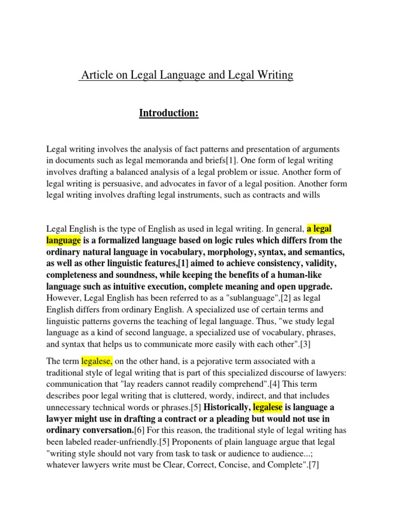 Legal Language and Writing Essentials | PDF | Syntax | Human Communication