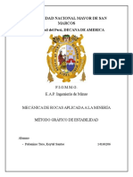 Método gráfico de estabilidad para determinar la estabilidad de paredes de tajos abiertos